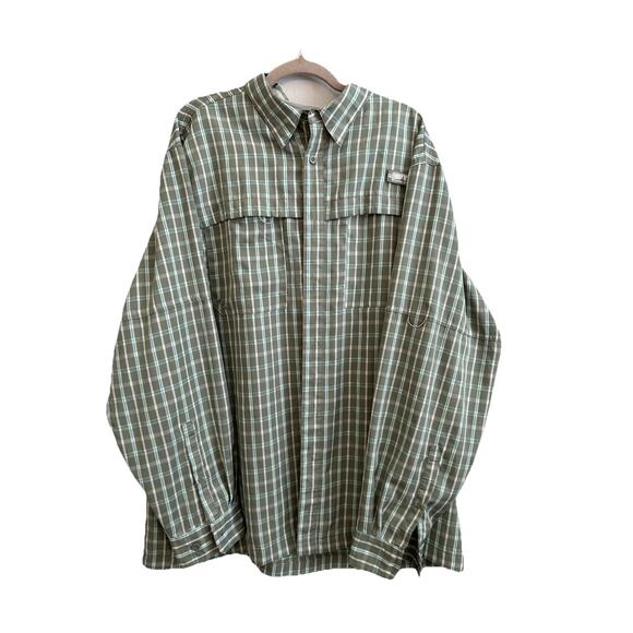 Habit Men's Shirt XL Green Gray Stripes Long Sleeve Vented Fishing Gorpcore Top - Picture 1 of 6